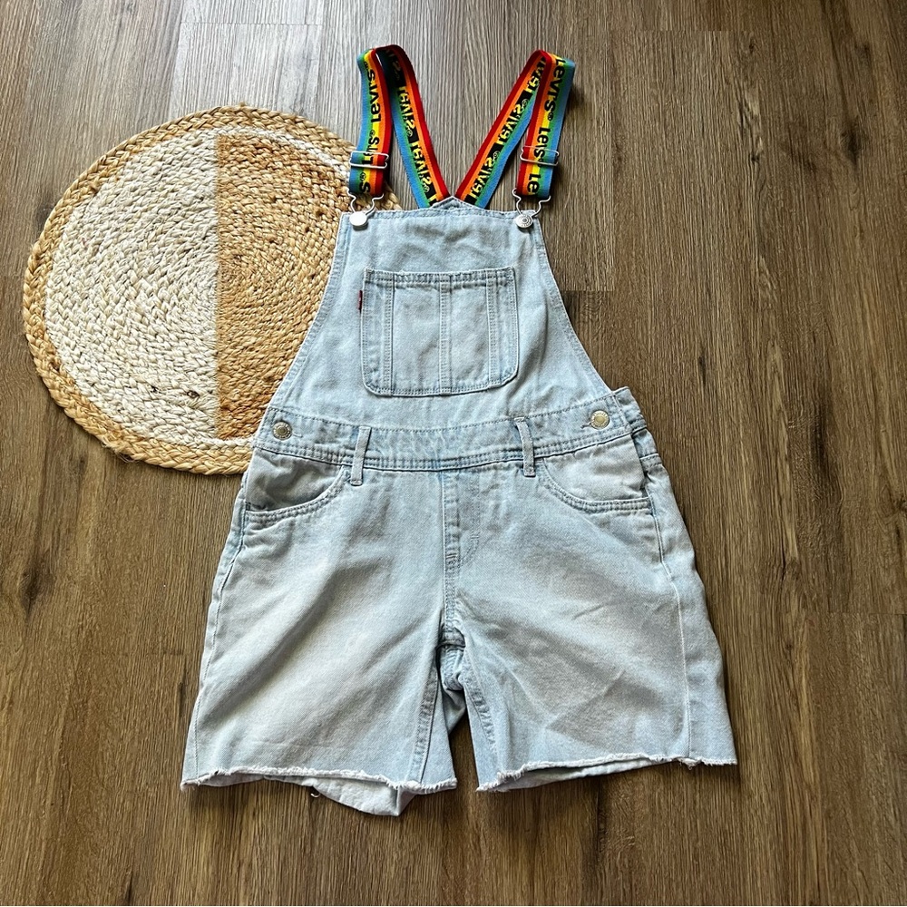 LEVI'S Girls Shortall Rainbow Adjustable Strap